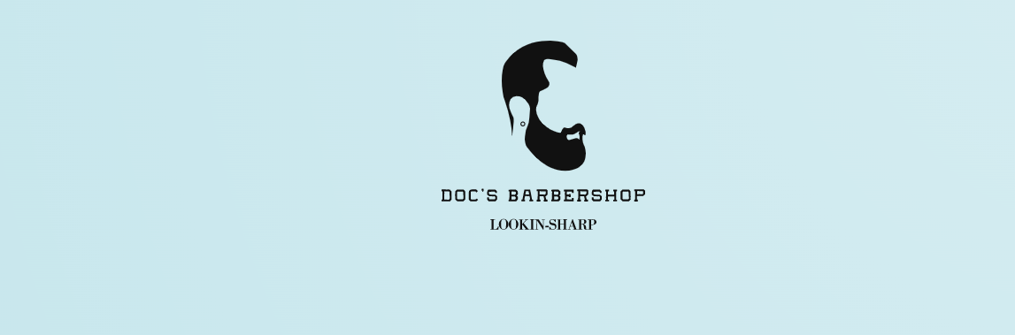 logo containing barber name and a pic of a man with a haircut